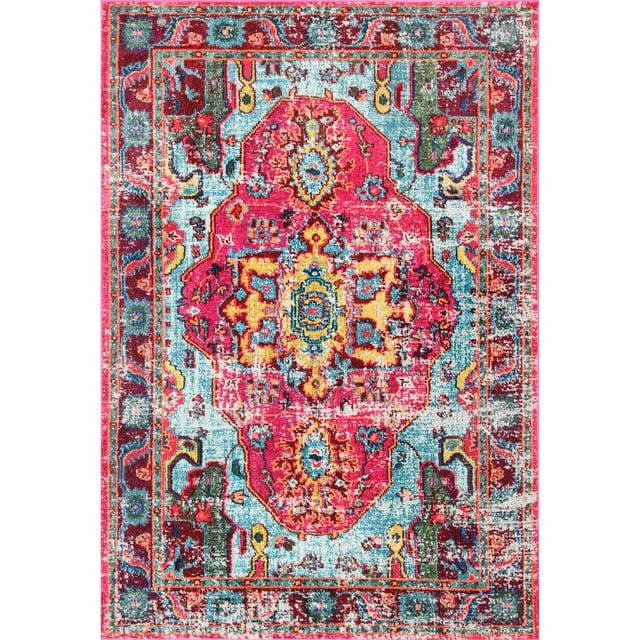10'x14' Vintage Corbett Area Rug Silver - nuLOOM: Traditional Medallion, Low Pile, Machine Made, Indoor Use