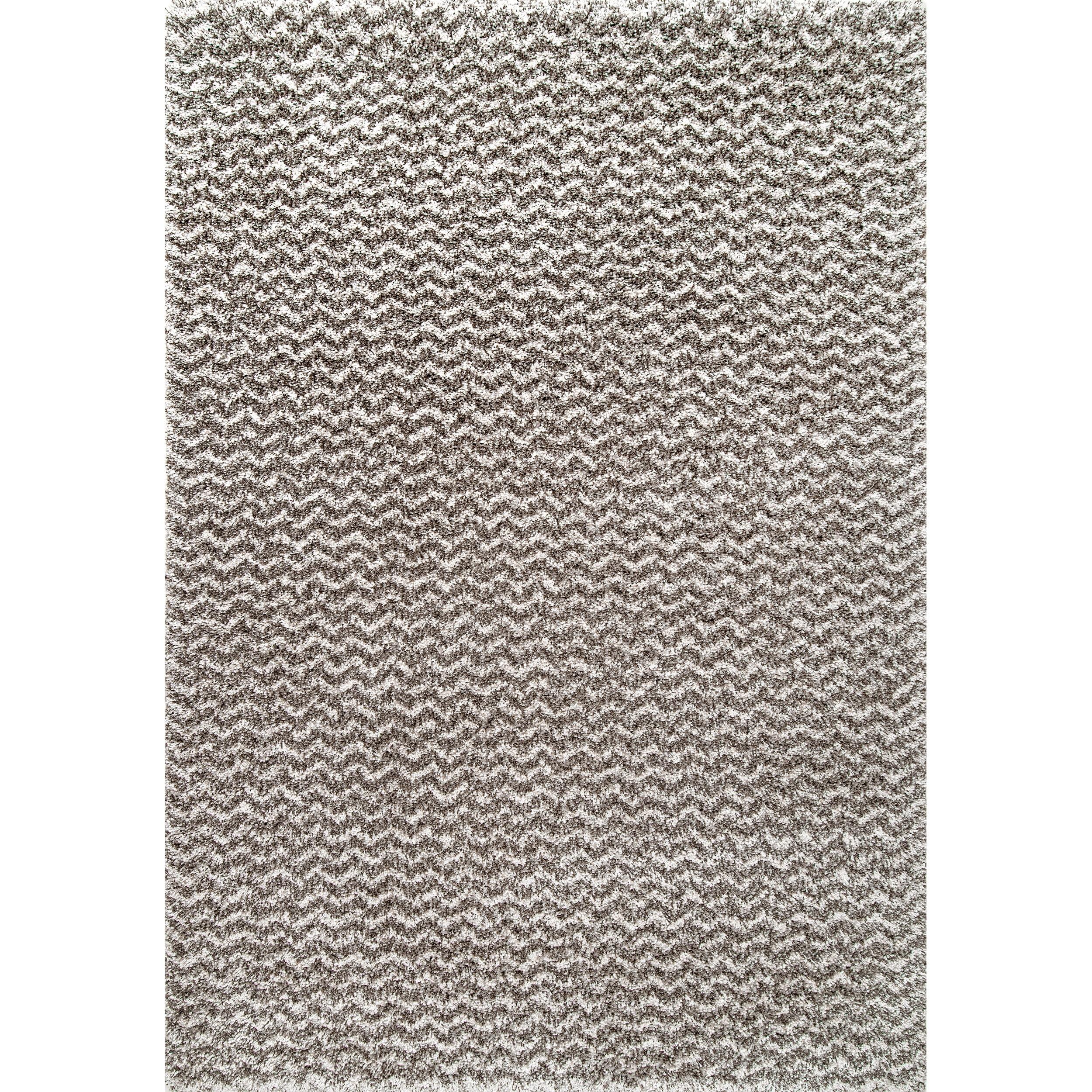 Modern Chevron Shag Square Area Rug 52"x24" in Dark Gray