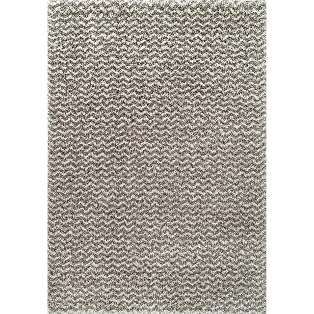 nuLOOM Cuellar Chevron Shag Area Rug, 8' 10" x 12', Dark Gray
