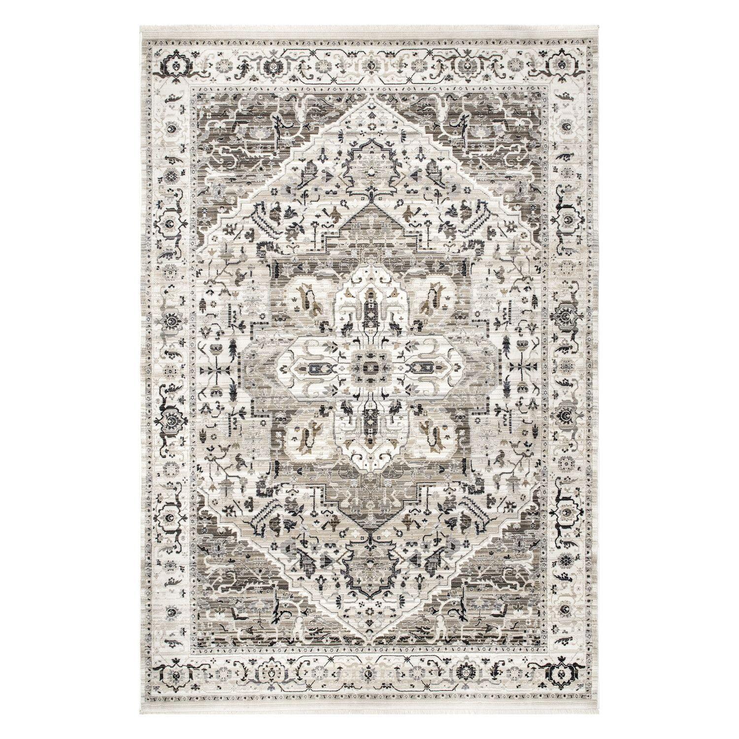 Nuloom Cyn Abstract 5 Round Indoor Area Rug for Living Room Bedroom Dining Room Kitchen, Gold/Ivory