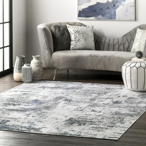 Nuloom Dali Abstract Pet Friendly Machine Washable Area Rug, 3' x 5', Blue Grey