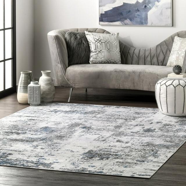 Nuloom Dali Abstract Pet Friendly Machine Washable Area Rug, 3' x 5', Blue Grey
