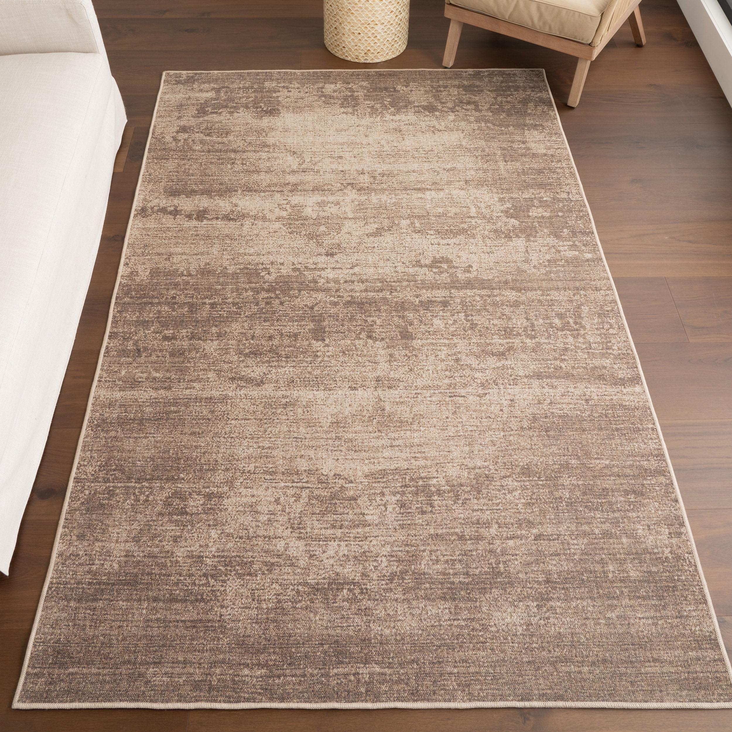 Nuloom Damira Solid Machine Washable Indoor Area Rug, 4' x 6', Brown