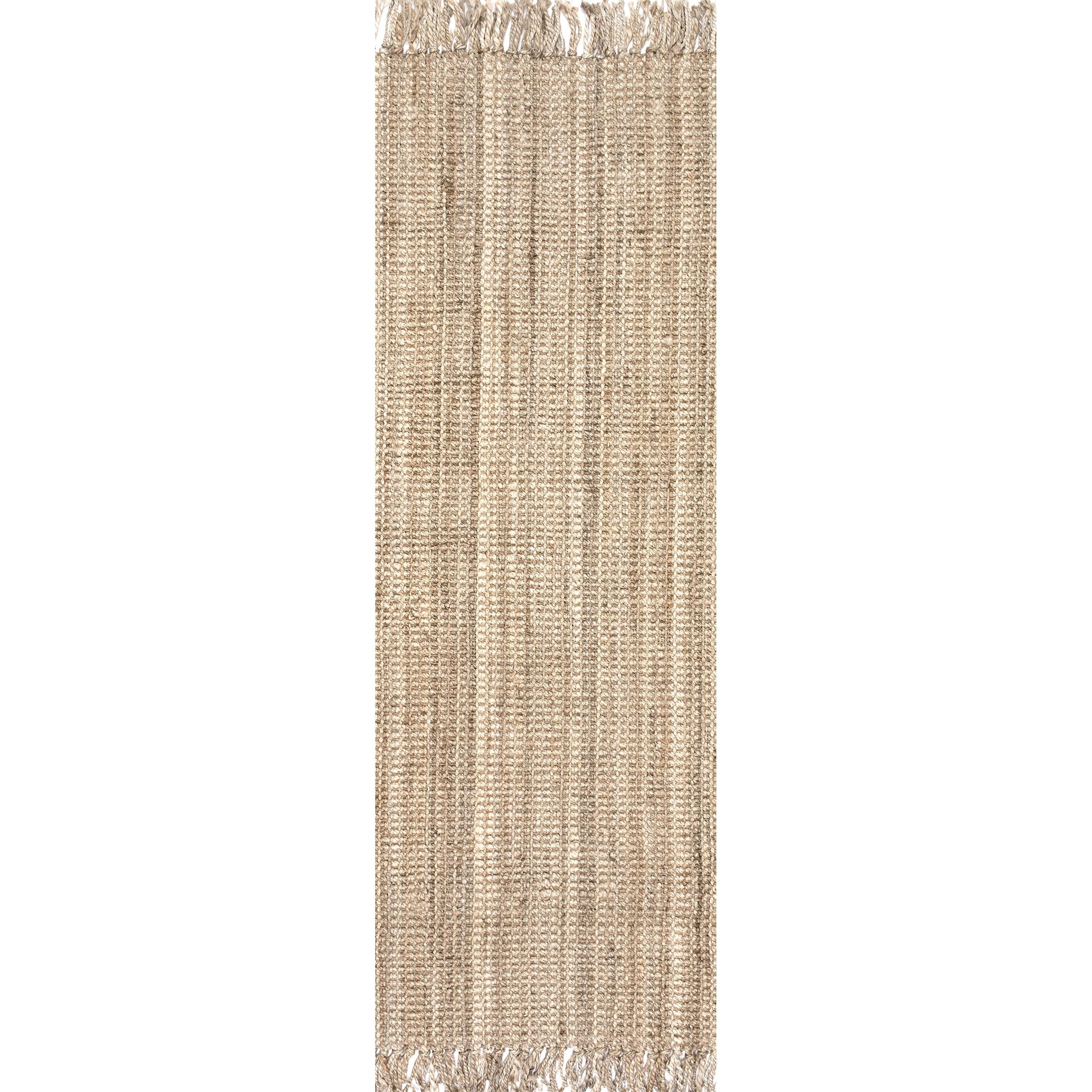 nuLOOM Daniela Chunky Jute Natural 2' 6" x 6' Farmhouse Runner Rug