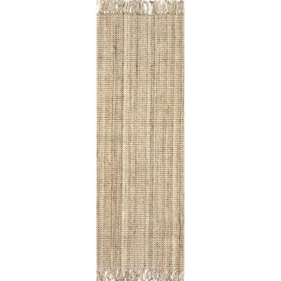 nuLOOM Daniela Chunky Jute Natural 2' 6" x 6' Farmhouse Runner Rug
