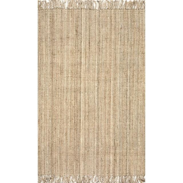 nuLOOM Daniela Chunky Jute Natural 6' x 9' Farmhouse Area Rug