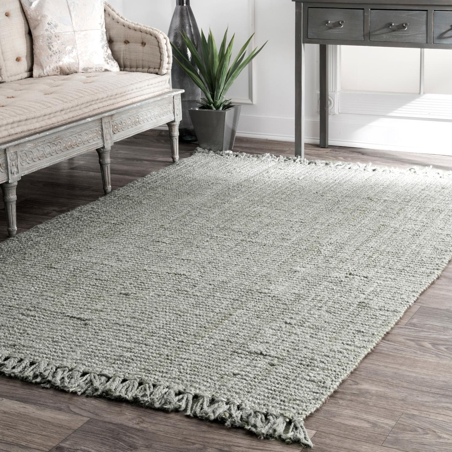 nuLOOM Daniela Chunky Jute Grey 5' x 7' 6" Farmhouse Area Rug