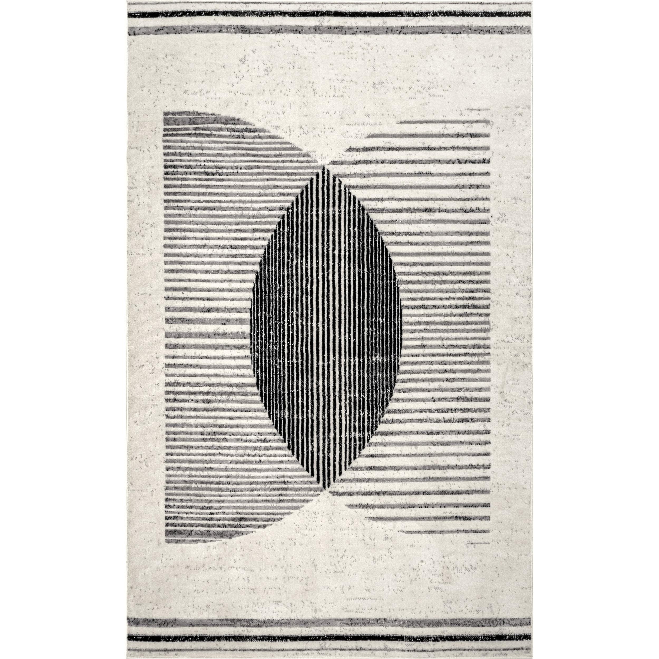 Reversible Eclipse Pattern 4' x 6' Gray Synthetic Area Rug