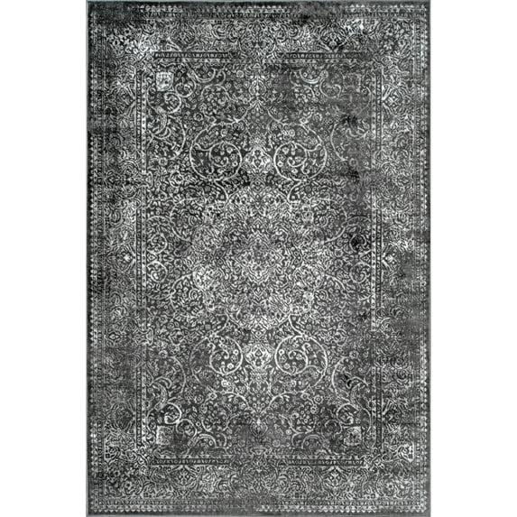 Nuloom Delores Oriental/Persian 9x12 Indoor Area Rug for Living Room Bedroom Dining Room Kitchen, Dark Grey/Ivory