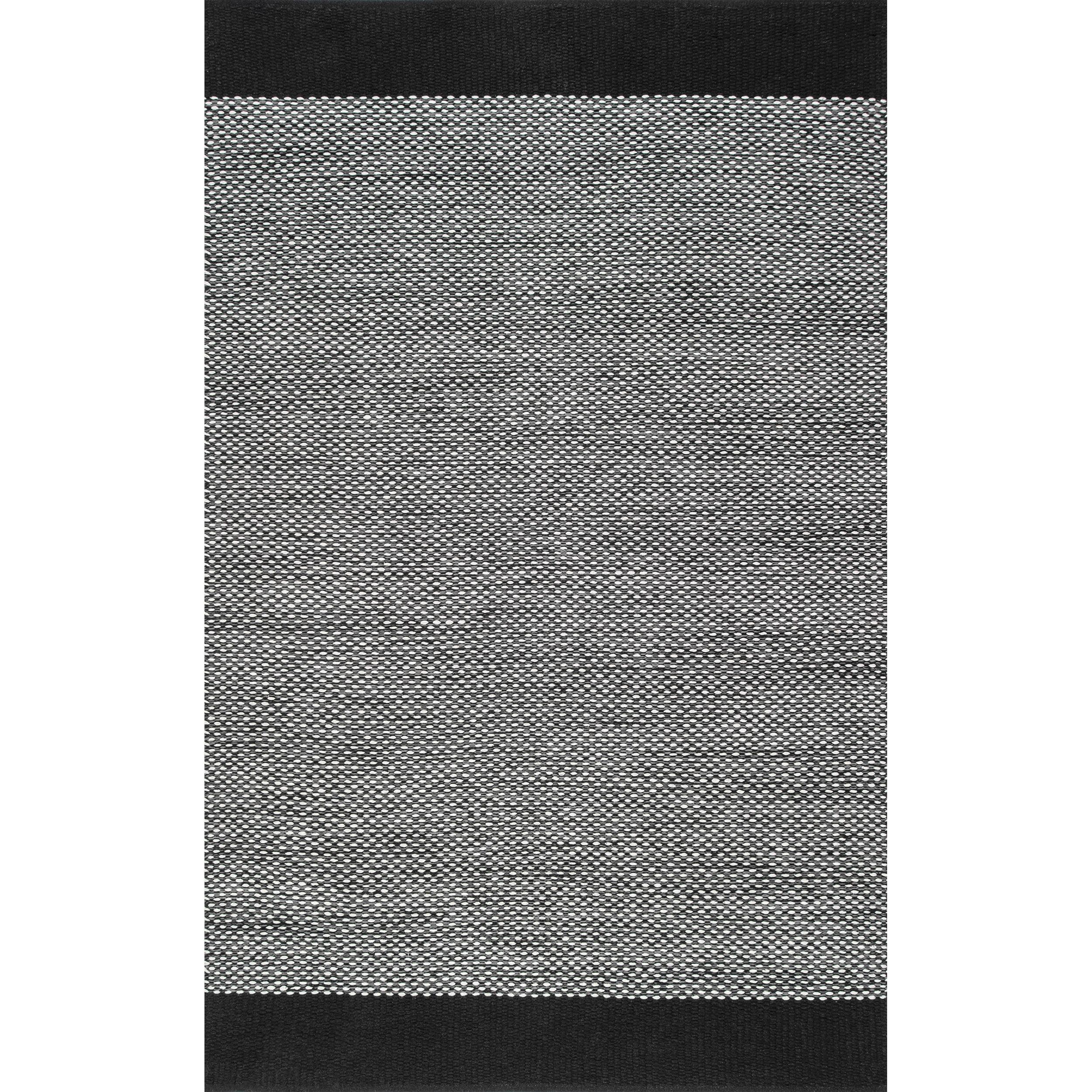 Nuloom Noura Solid 4x6 Indoor Area Rug for Living Room Bedroom Dining Room Kitchen, Black/Ivory