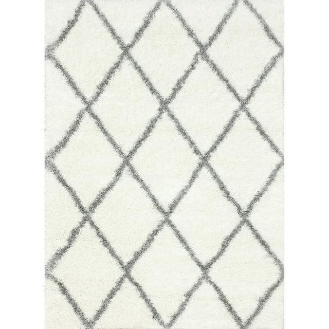 nuLOOM Diamond Soft & Plush Shag Runner Rug, 2' 8" x 8', Gray