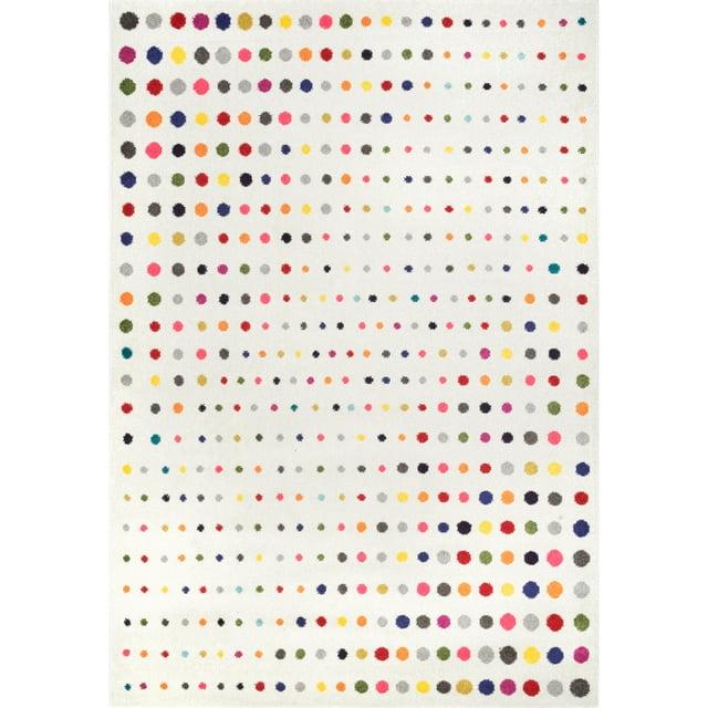 Nuloom Dorie Polka Dot 7x9 Indoor Area Rug for Living Room Bedroom Dining Room Kitchen, Multicolor/Ivory