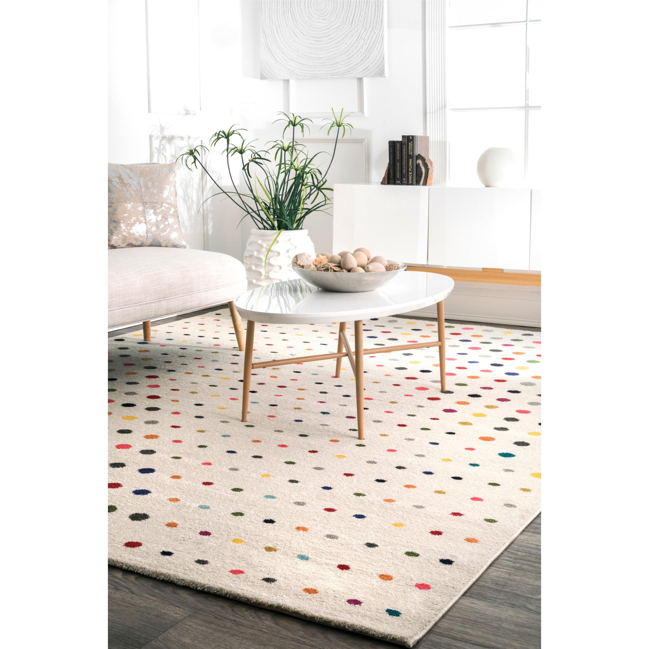 Nuloom Dorie Polka Dot 7x9 Indoor Area Rug for Living Room Bedroom Dining Room Kitchen, Multicolor/Ivory