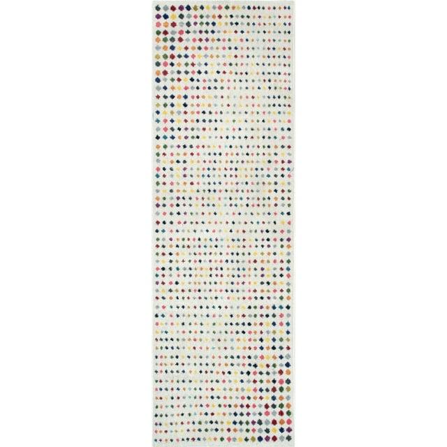 Nuloom Dorie Polka Dot 2x8 Runner Indoor Area Rug for Living Room Bedroom Dining Room Entryway Hallway Kitchen, Multicolor/Ivory