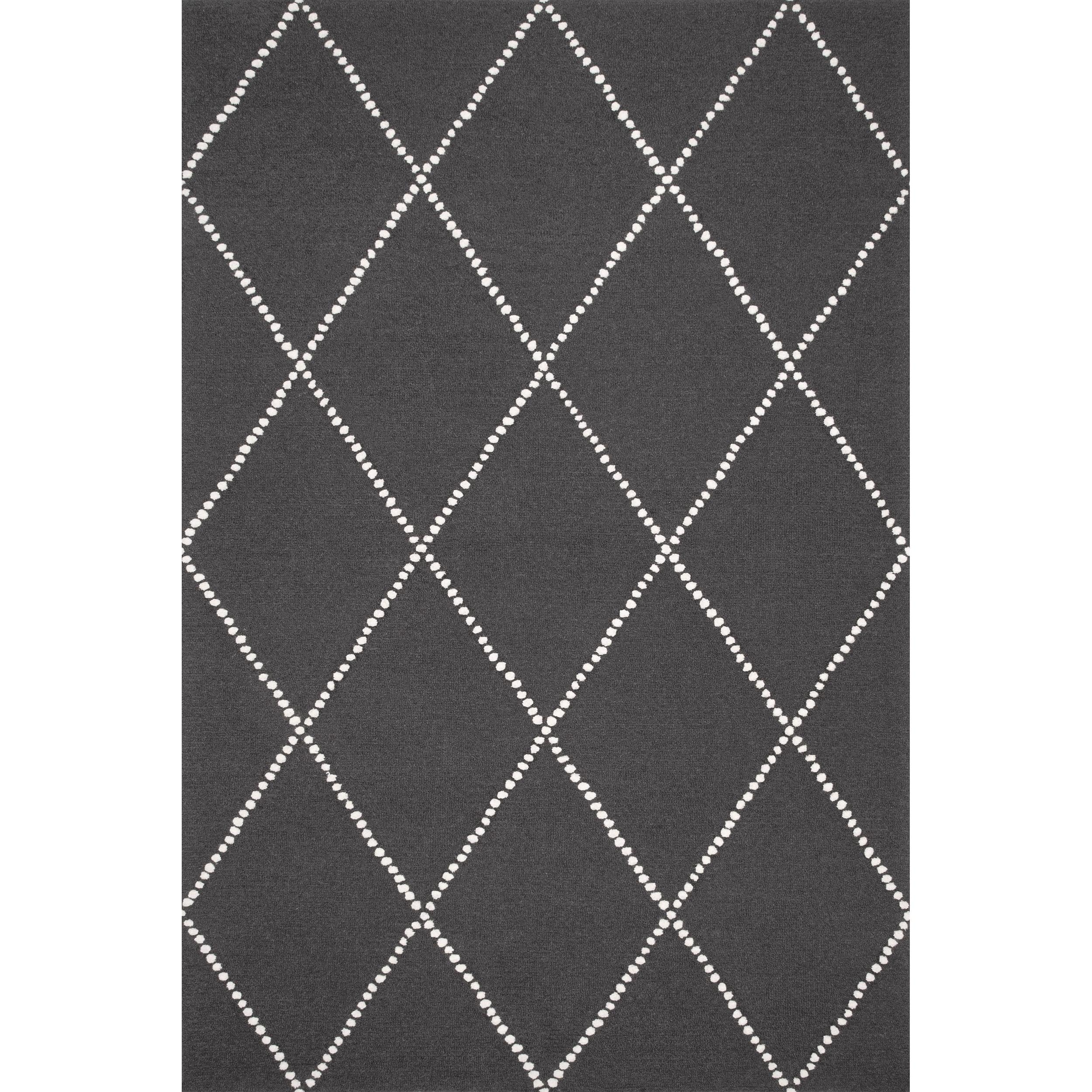 Charcoal Wool Trellis Tufted 4' x 6' Kids Rug