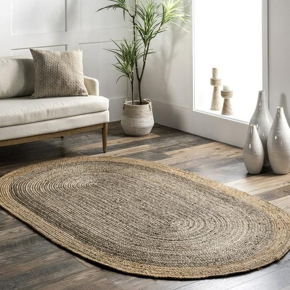 nuLOOM Eleonora Casual Jute Area Rug, 3' x 5', Oval, Eleonora Grey