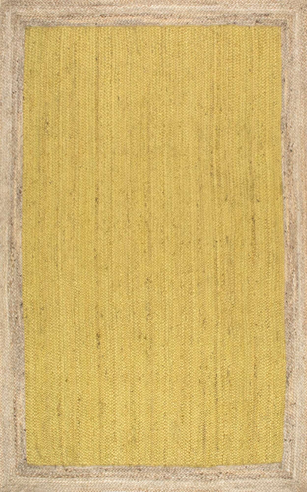 Yellow Solid Loomed Area Rug - (5'x8') - nuLOOM: Modern Jute, Low Pile, Indoor Rectangle Rug, Vacuum & Spot Clean