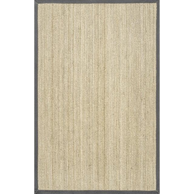 nuLOOM Elijah Seagrass Natural Area Rug, 9' x 12', Dark Gray