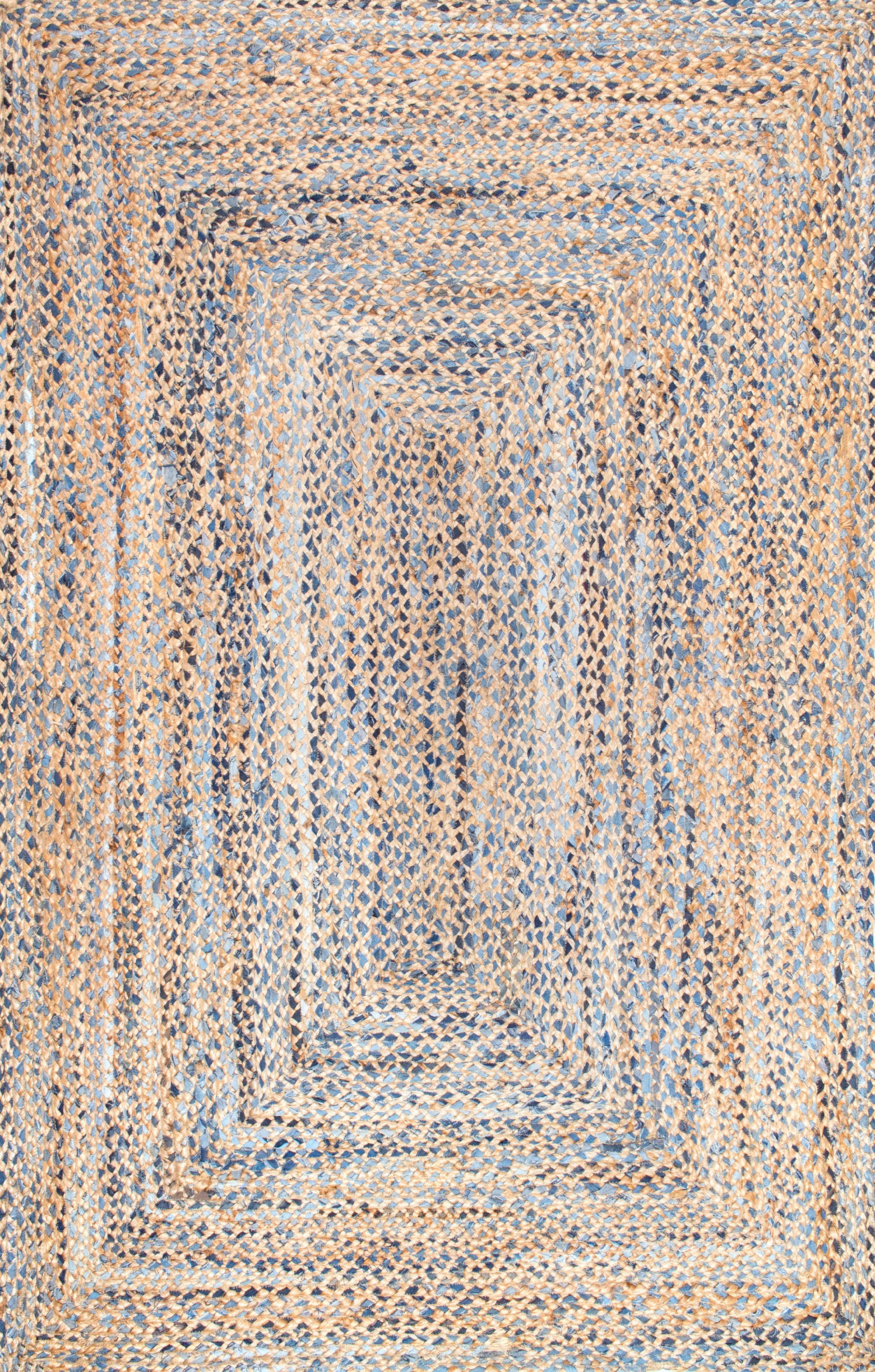 nuLOOM Eliz Braided Denim and Jute Area Rug