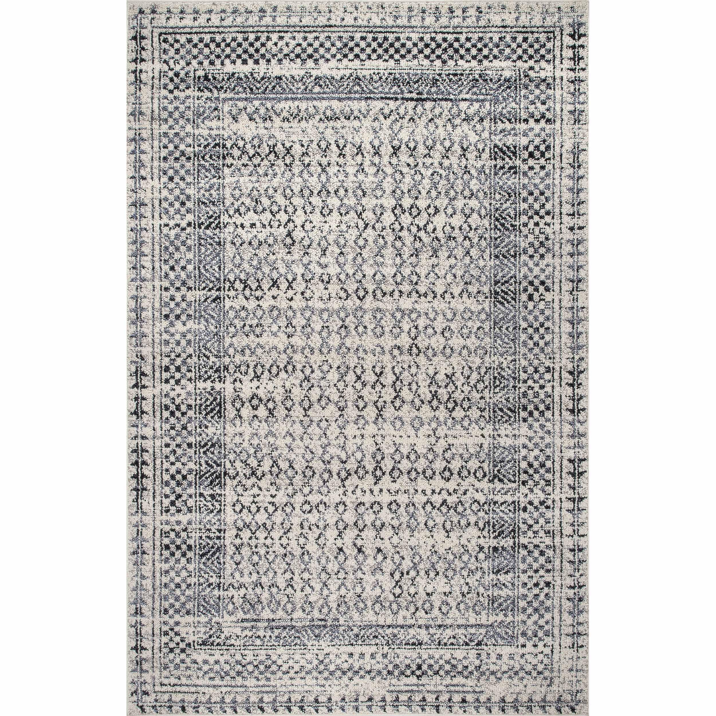 Elodie Light Gray Reversible Synthetic 4' x 6' Area Rug