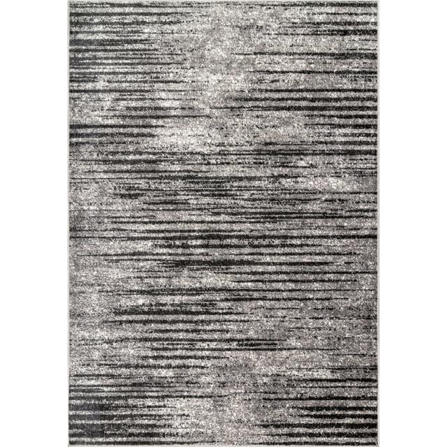 Nuloom Elsa Striped 2x3 Accent Indoor Area Rug for Living Room Bedroom Dining Room Entryway Kitchen, Grey/Ivory