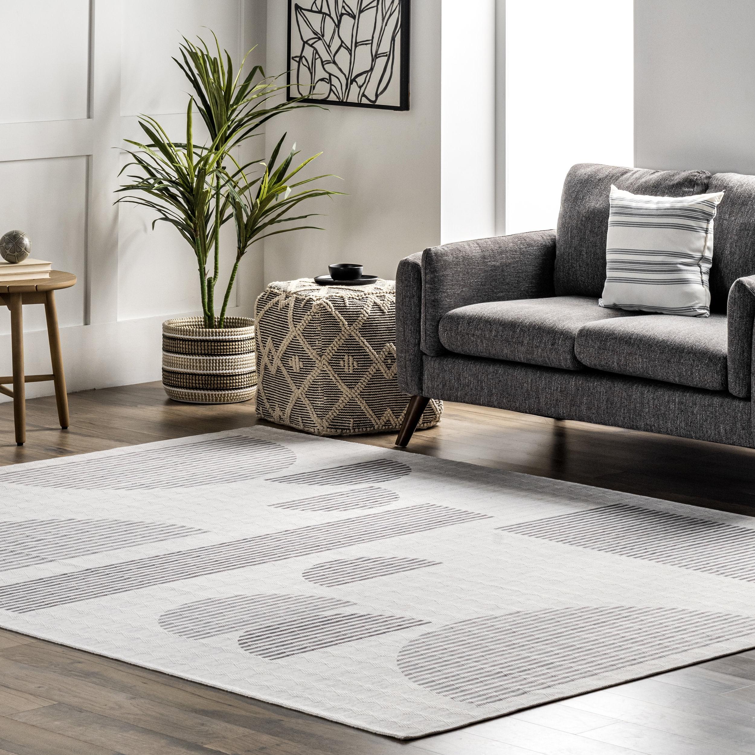 Nuloom Fae Geometric Shapes Pet Friendly Machine Washable Area Rug, 8' x 10', Ivory