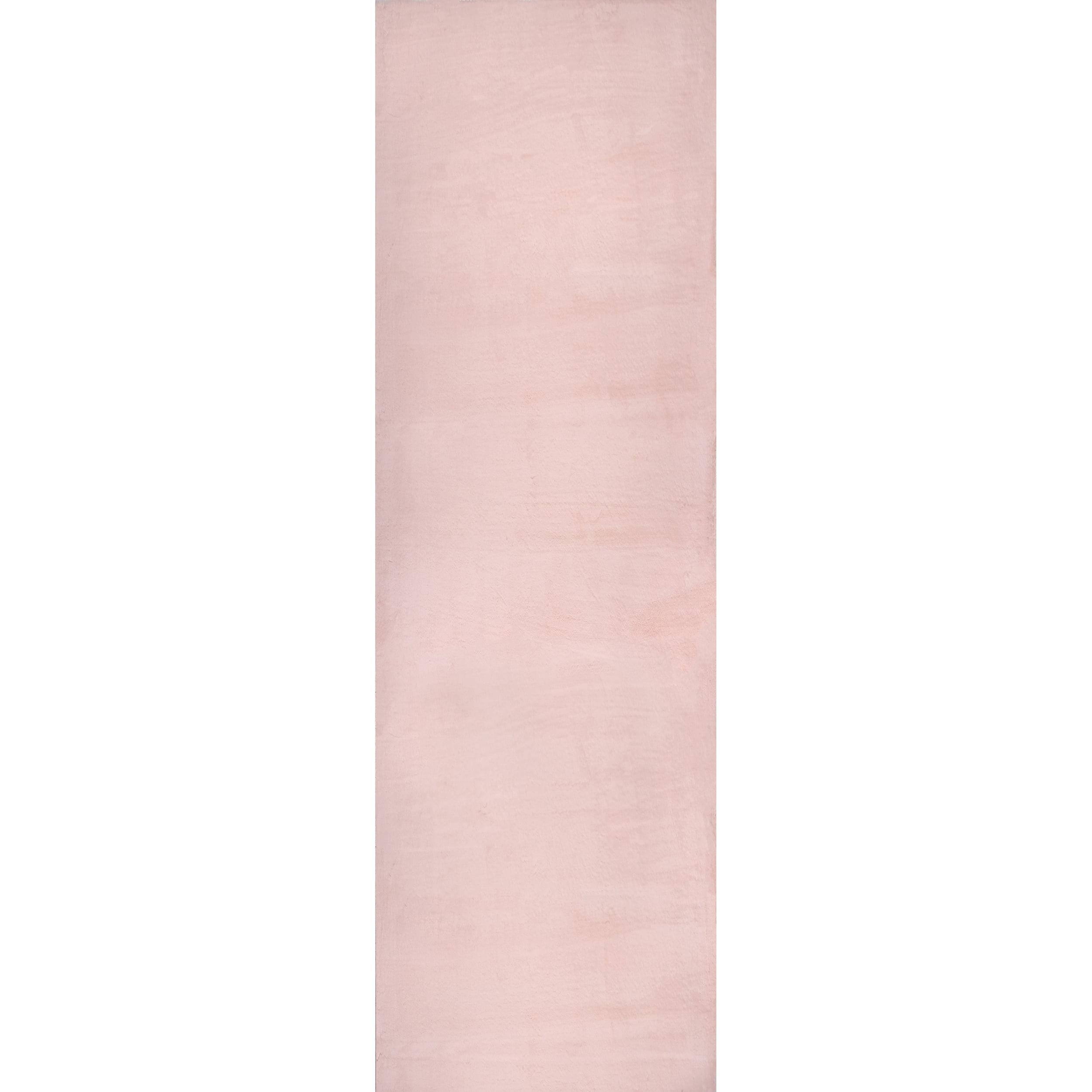Nuloom Layne Soft Silky Faux Rabbit Fur Kitchen Runner Indoor Area Rug - Hallway, Entryway, 2' x 6', Pink