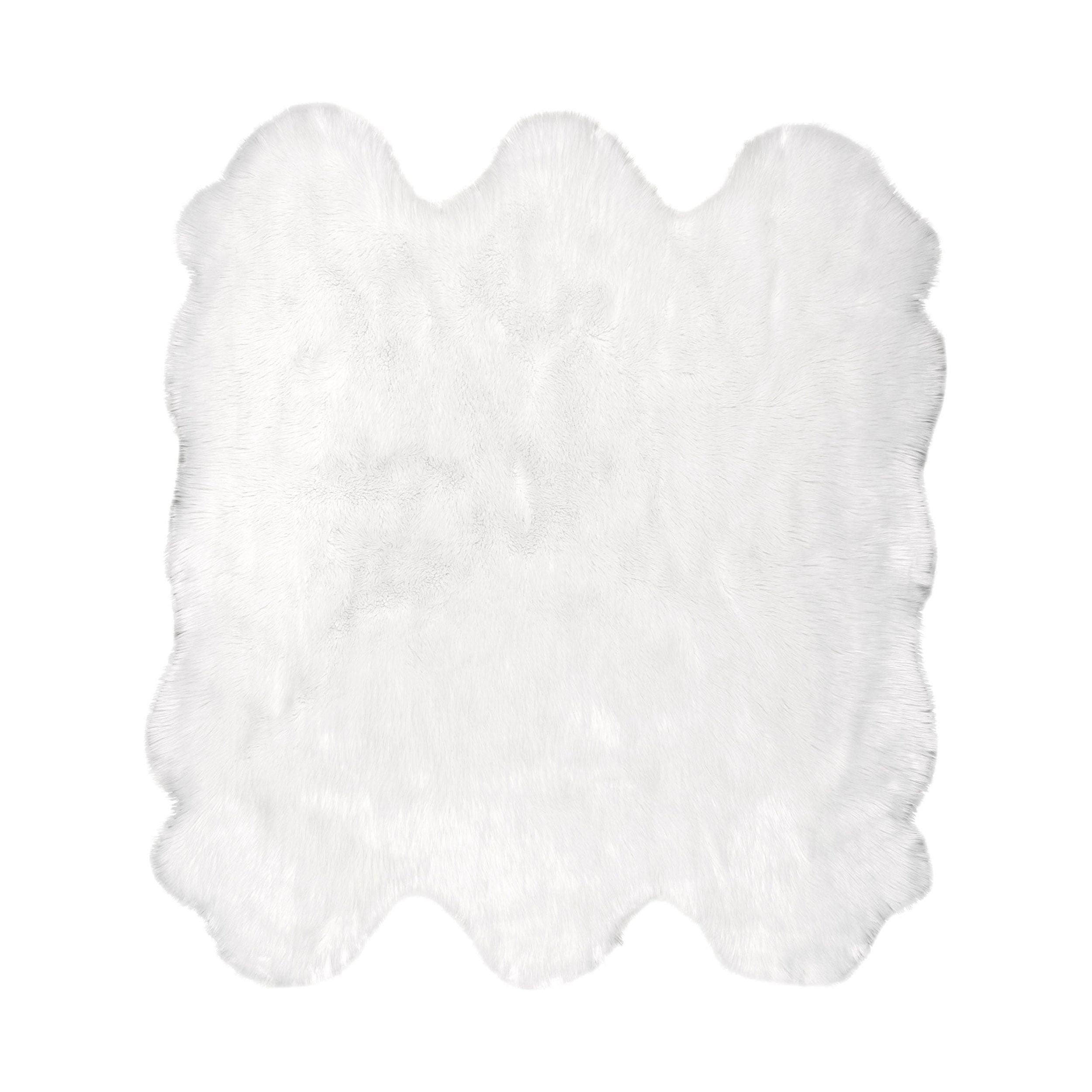 Nuloom Deonna Animal Print Shaped 5x6 Shag Indoor Area Rug for Living Room Bedroom Dining Room Nursery, White