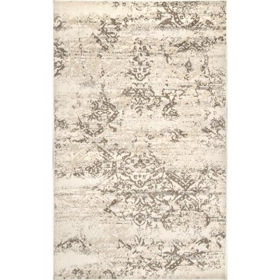 Nuloom Freja Floral & Paisley 4x6 Indoor Area Rug for Living Room Bedroom Dining Room Kitchen, Beige/Ivory