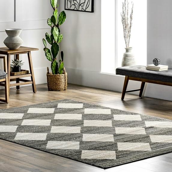 Nuloom Gianna Geometric 5 Square Indoor Area Rug for Living Room Bedroom Dining Room, Grey/Ivory