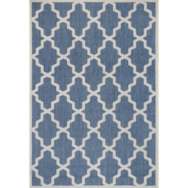 nuLOOM Gina Moroccan Indoor/Outdoor Area Rug, 5' 3" x 7' 6", Blue