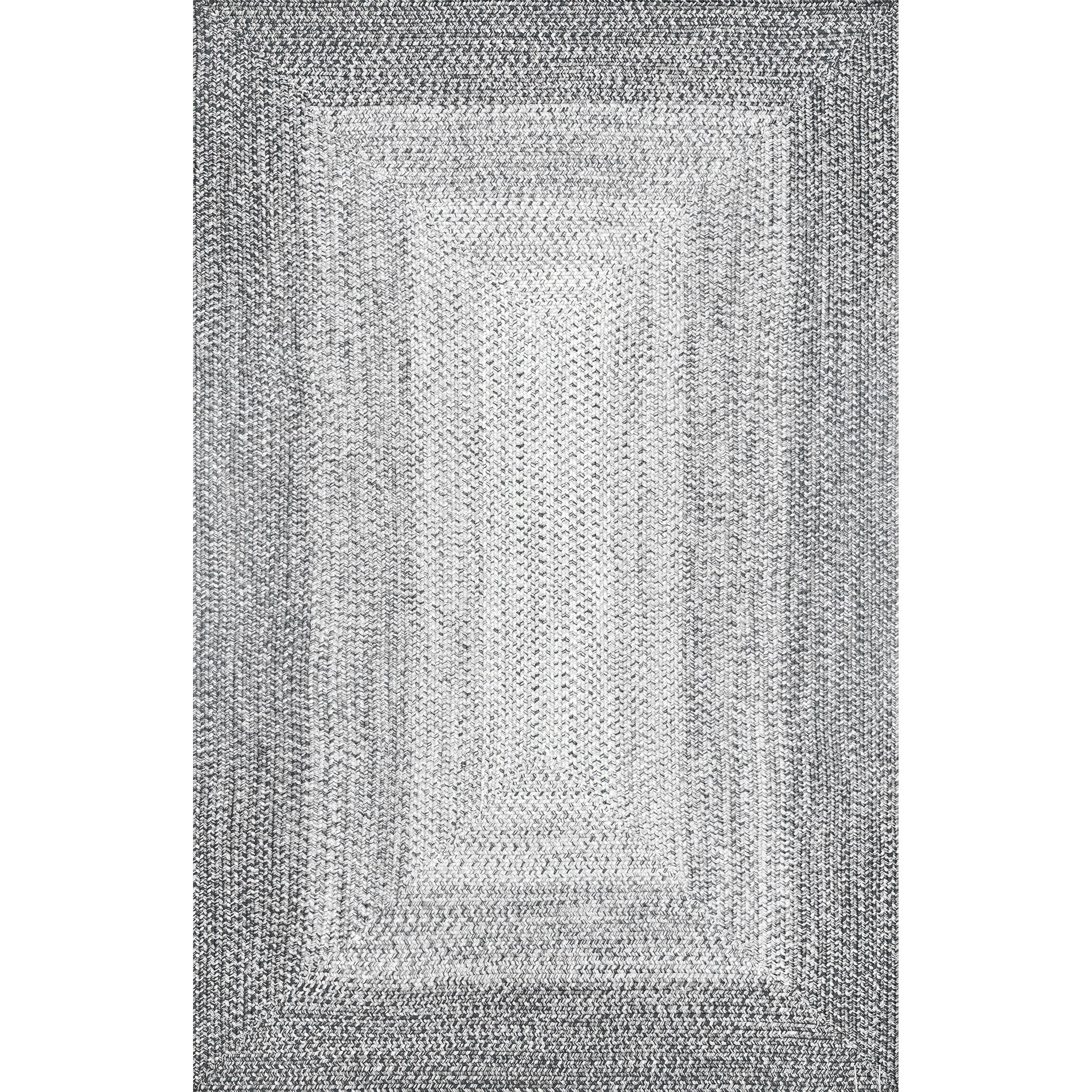Nuloom Jayda Braided Gradience Indoor/Outdoor Outdoor - Light Gray 4' x 6'