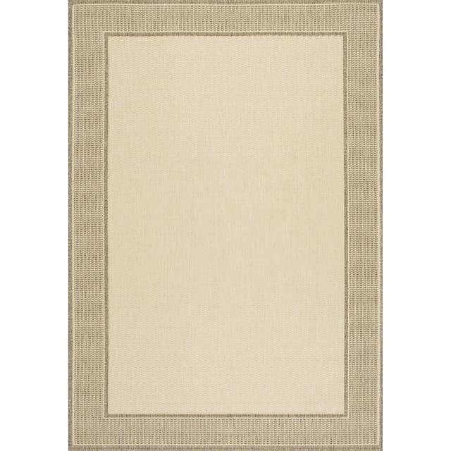 Nuloom Gris Bordered 3x5 Indoor/Outdoor Accent Rug for Living Room Patio Deck Front Porch Entryway Kitchen, Beige/Tan