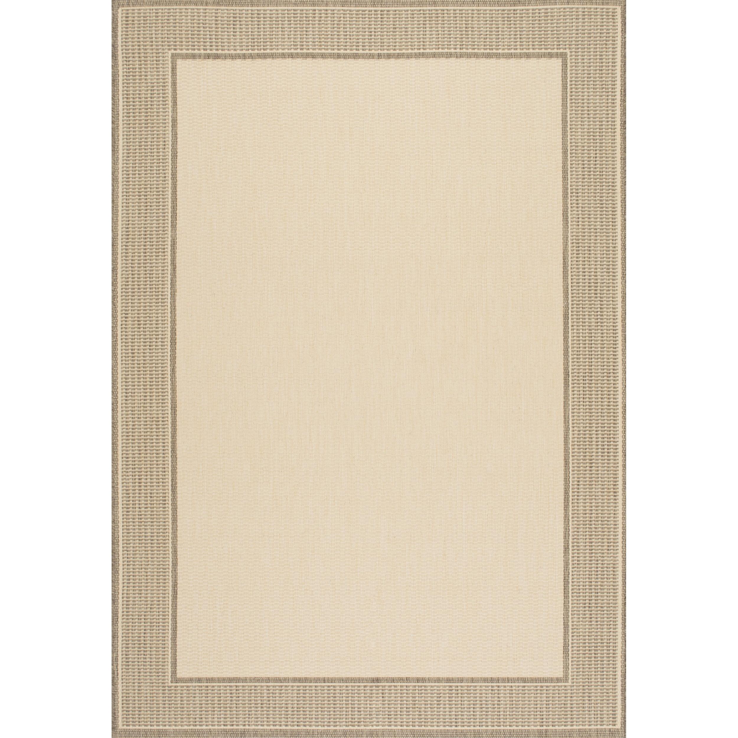 Reversible Beige Synthetic 7'6" x 10'8" Easy Care Area Rug