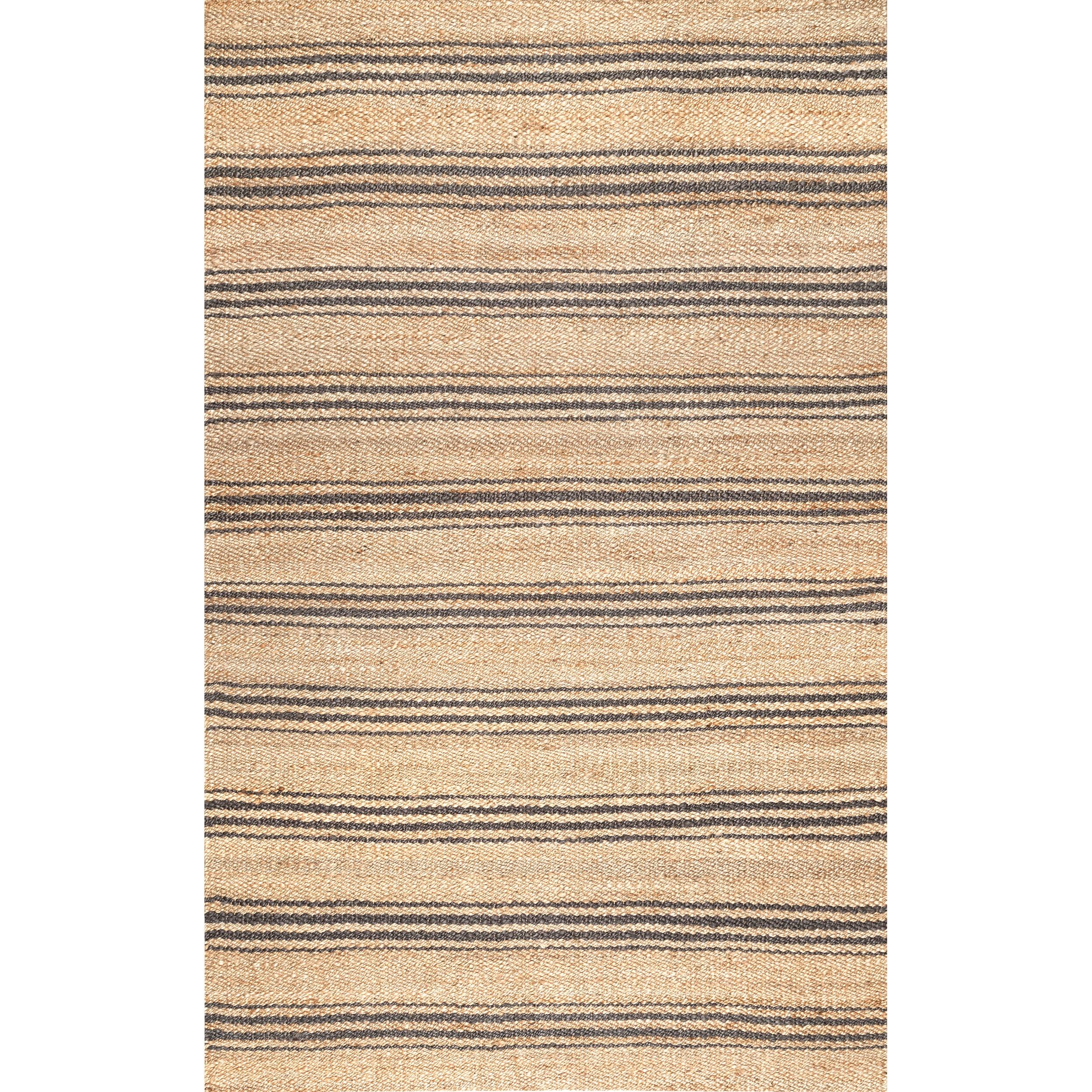 Lauren Liess x Rugs USA Natural Sycamore Striped Jute Area Rug