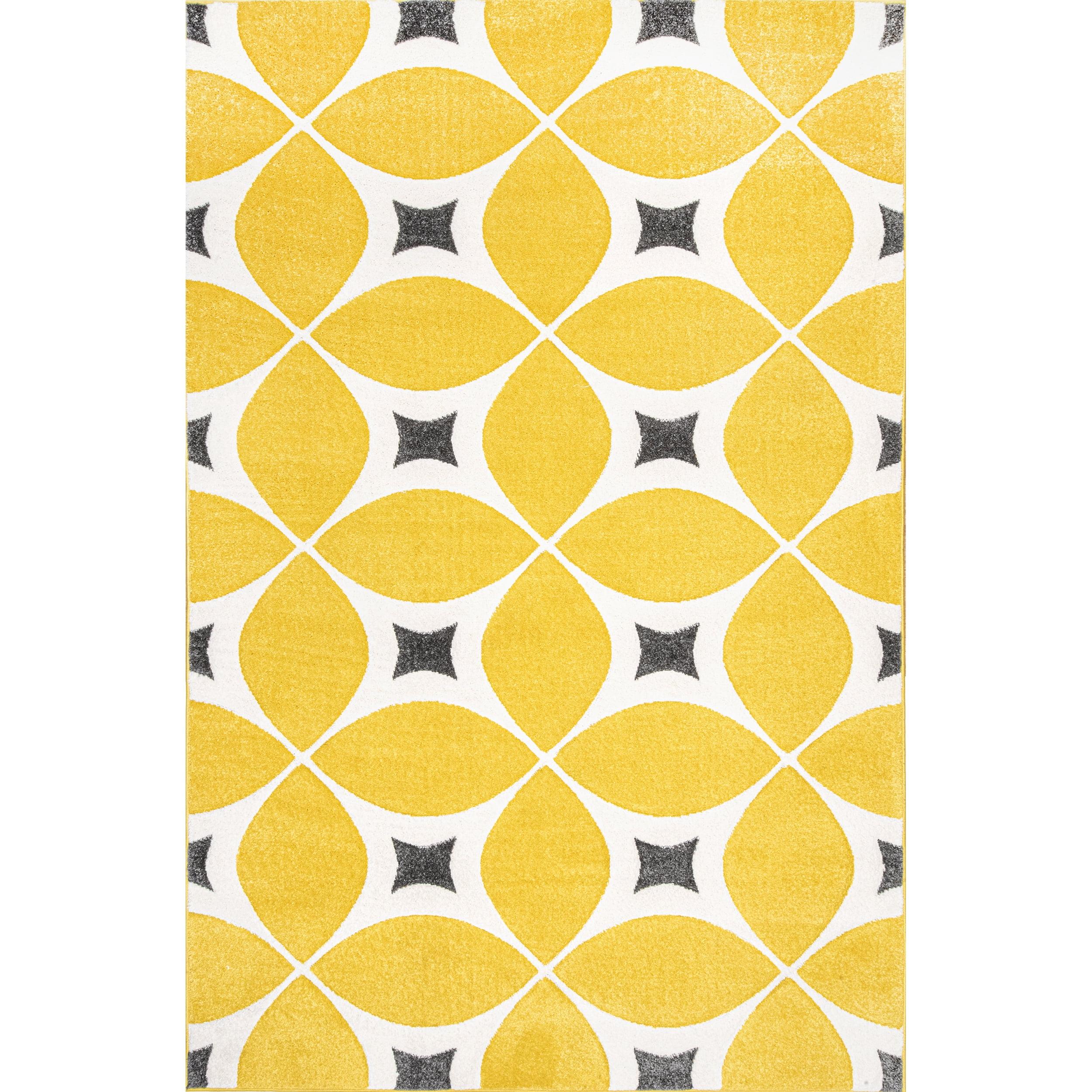 Gabriela Sunflower Yellow & Navy Hand-Tufted Polyester Rug