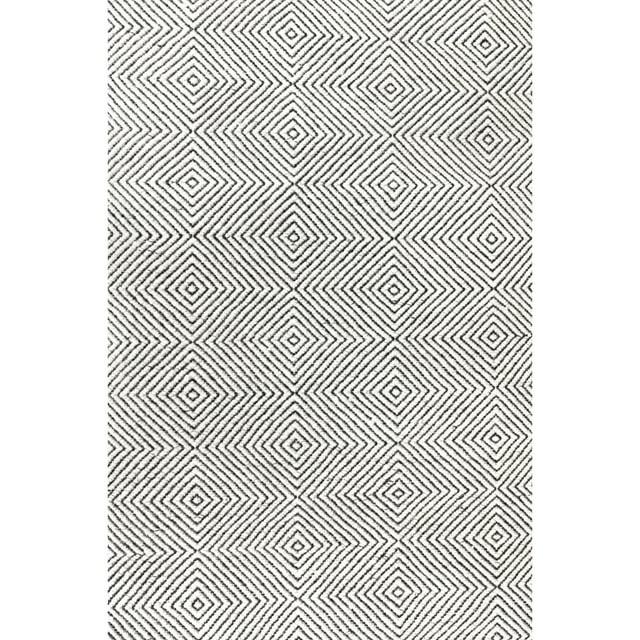 Nuloom Ago Diamond 3x5 Wool Accent Indoor Area Rug for Living Room Bedroom Dining Room Entryway Kitchen, Ivory