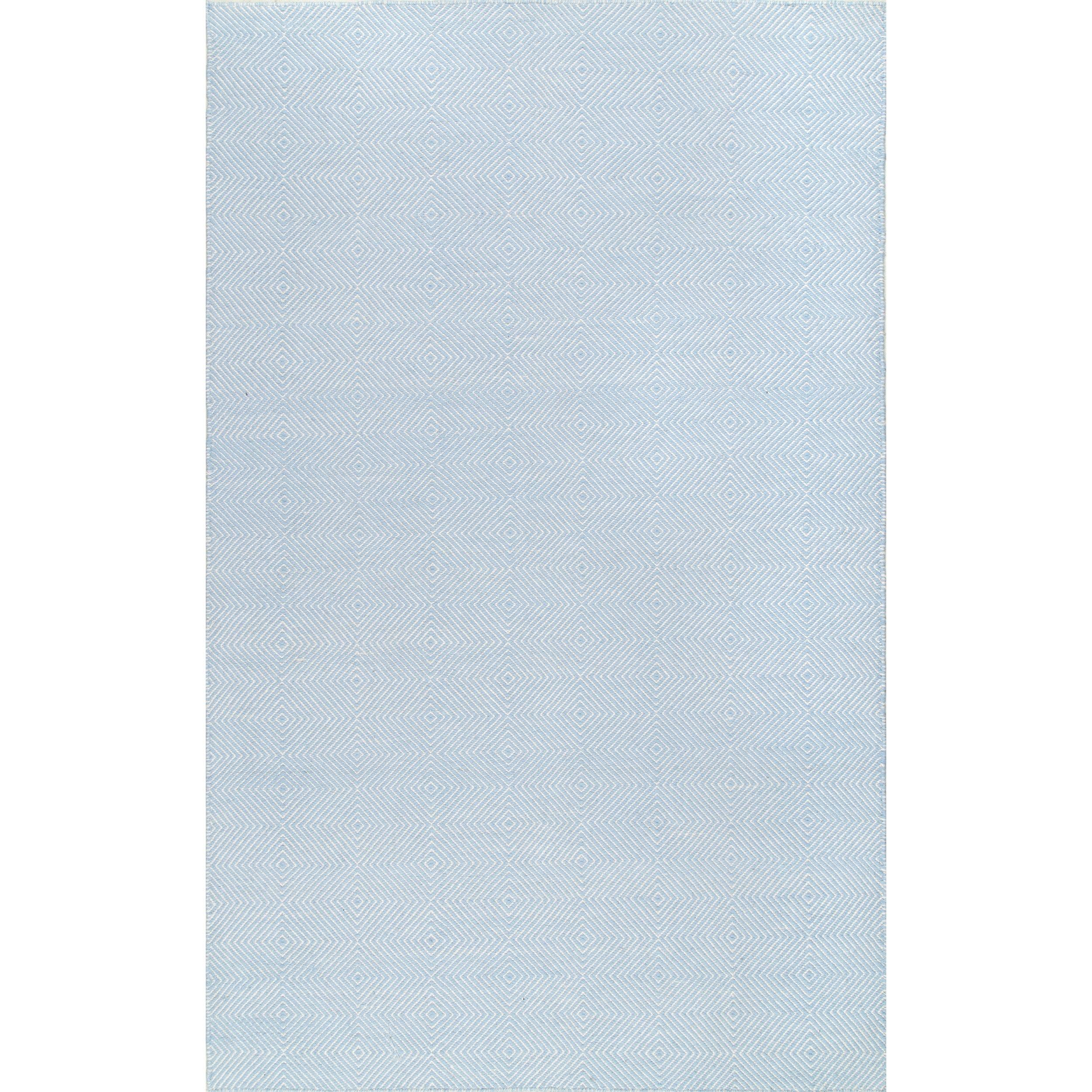 nuLOOM Hand Woven Ago Wool Area Rug, 5' x 8', Light Blue