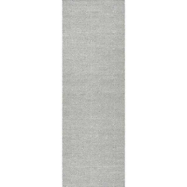 Nuloom Ago Diamond 2x6 Wool Runner Indoor Area Rug for Living Room Bedroom Dining Room Entryway Hallway Kitchen, Ivory