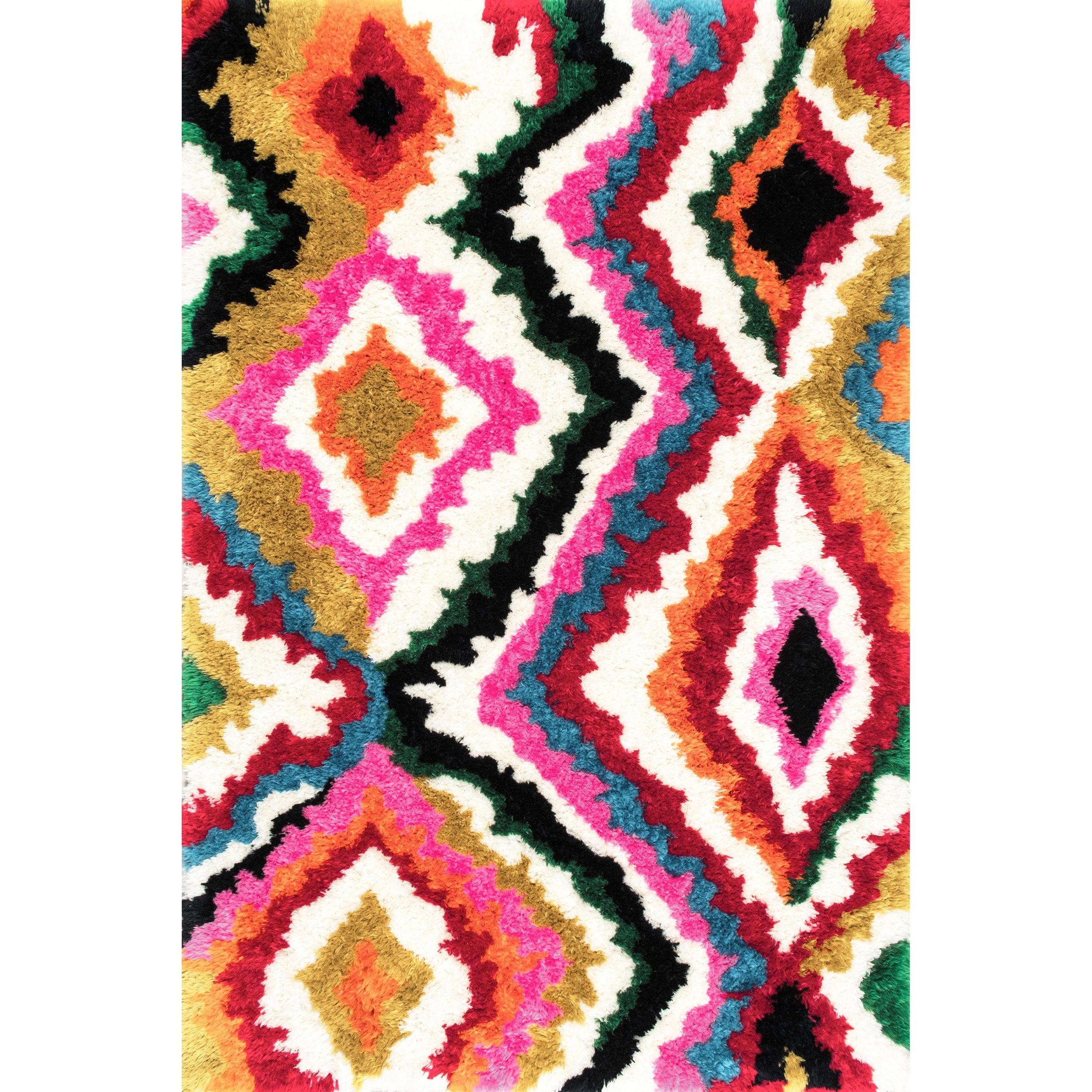 Carnival Abbey Multicolor Abstract Shag Area Rug, 7.6' x 9.6'