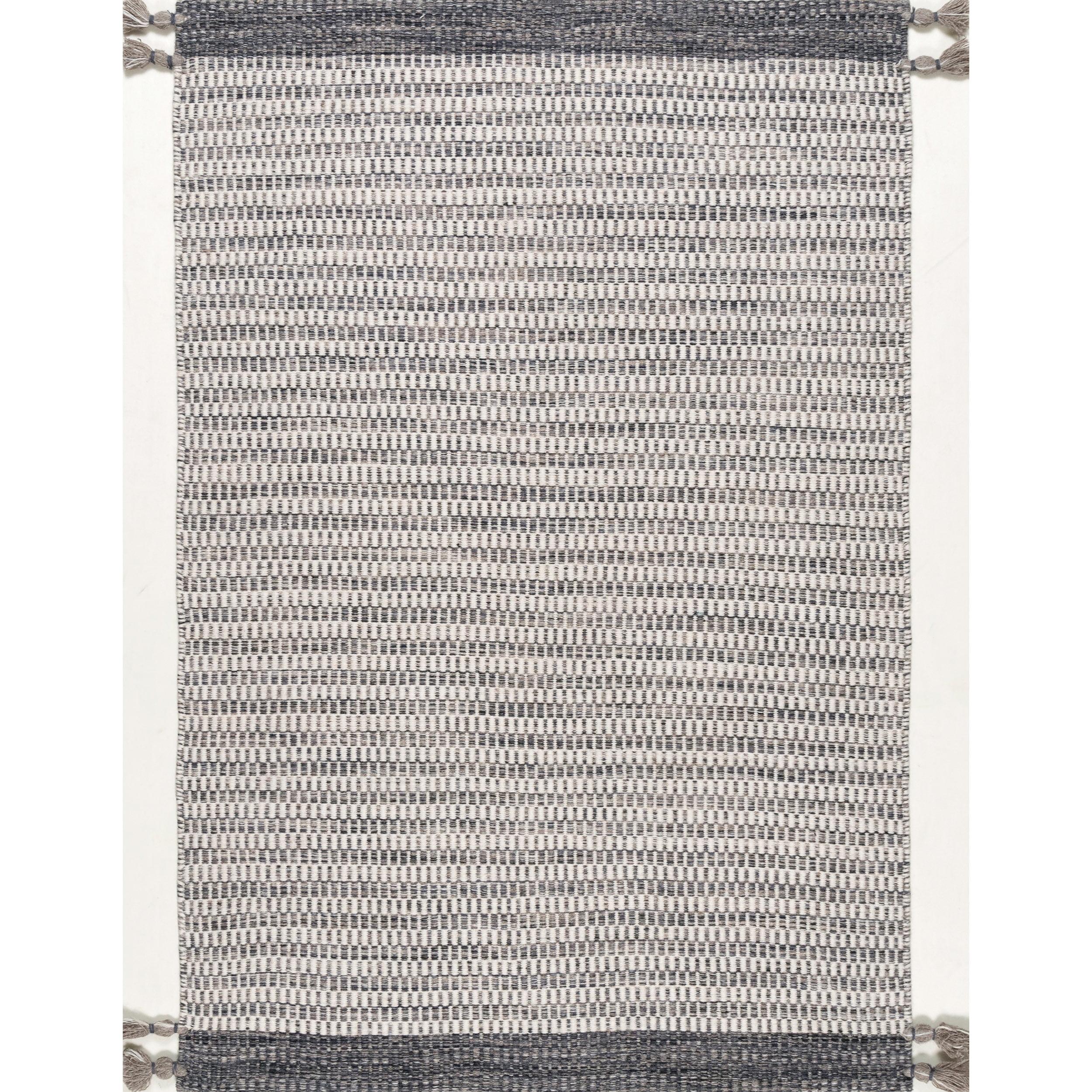 Handmade Gray Wool Tassel 5' x 8' Area Rug