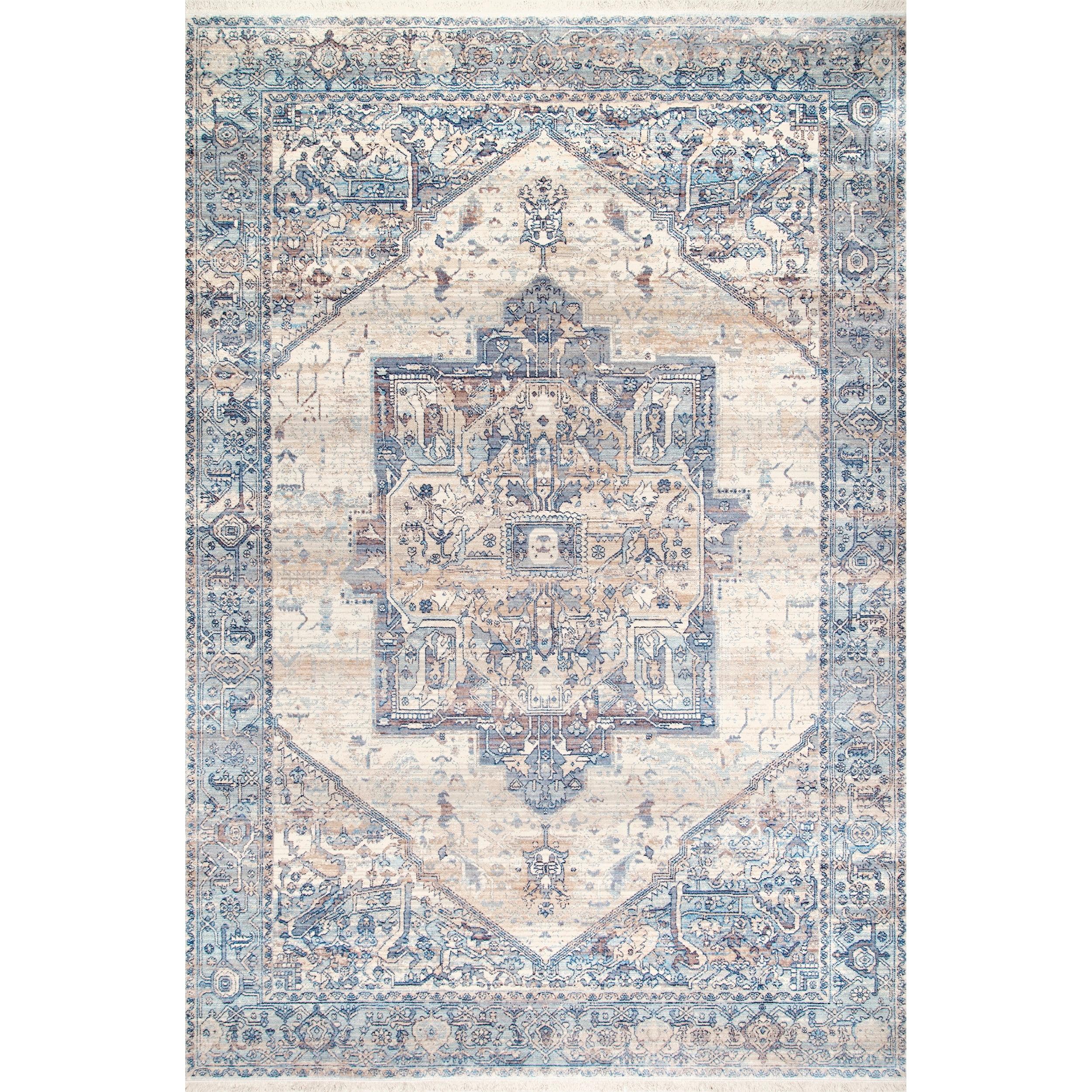 Nuloom Harriet Oriental/Persian 3x5 Accent Indoor Area Rug for Living Room Bedroom Dining Room Entryway Kitchen, Light Blue/Multicolor