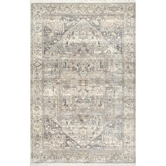 Nuloom Harriet Medallion 4x6 Indoor Area Rug for Living Room Bedroom Dining Room Kitchen, Neutral/Beige