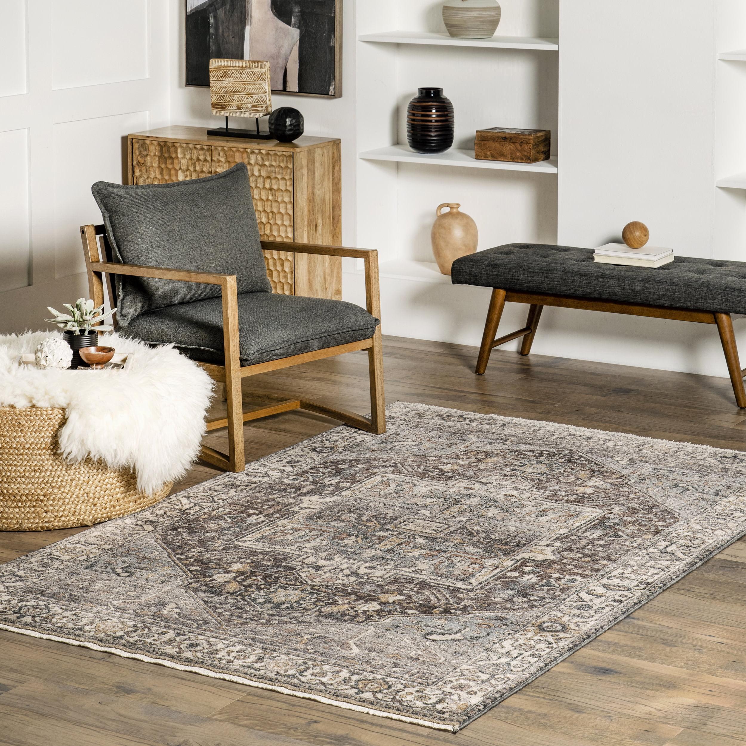 Nuloom Harriet Oriental/Persian 5x8 Indoor Area Rug for Living Room Bedroom Dining Room Kitchen, Dark Grey/Multicolor