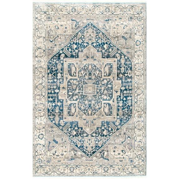 Nuloom Harriet Oriental/Persian 8 Square Indoor Area Rug for Living Room Bedroom Dining Room Kitchen, Grey/Multicolor