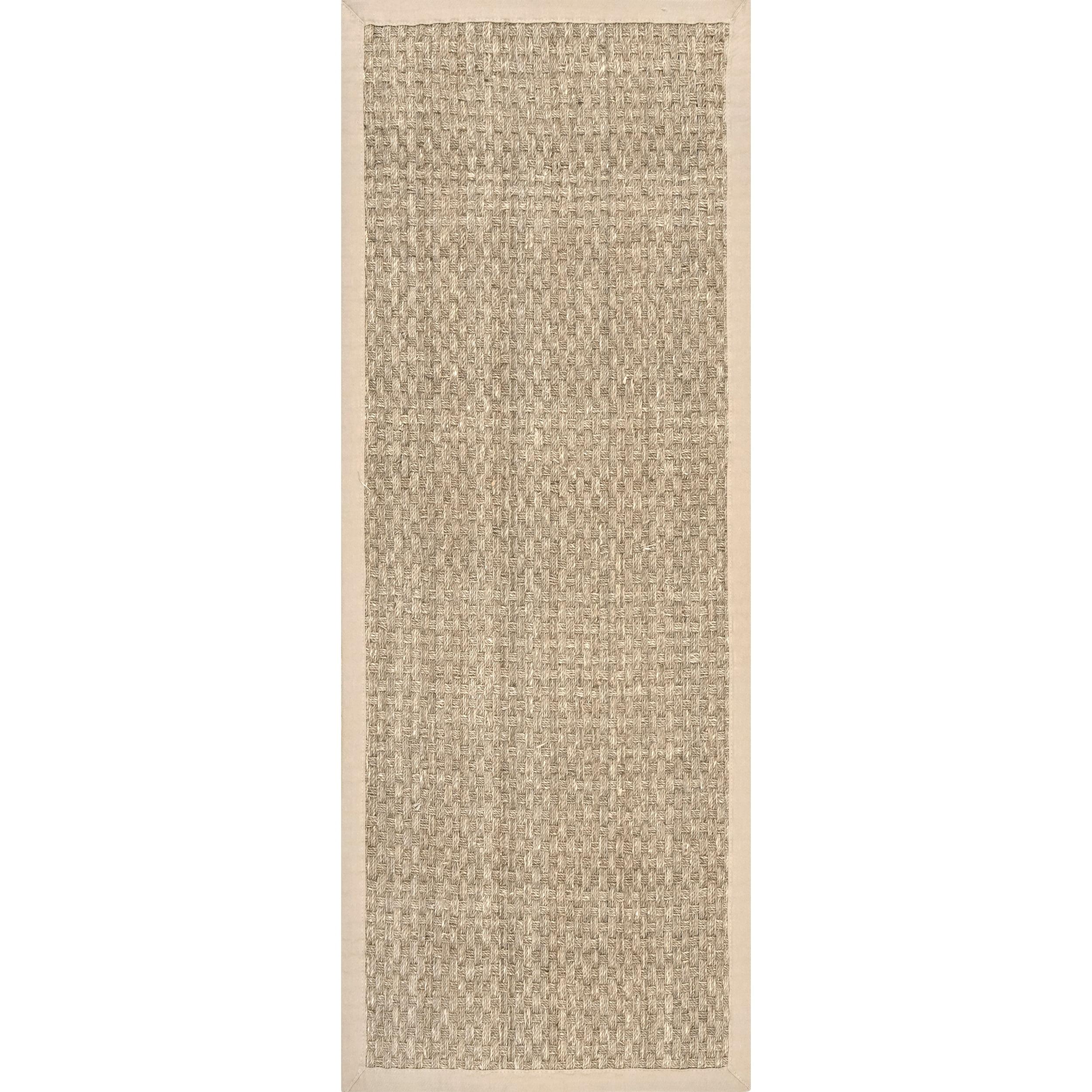 Nuloom Hesse Checker Weave Seagrass Kitchen Runner Indoor Area Rug - Hallway, Entryway, 2' 6" x 8', Natural