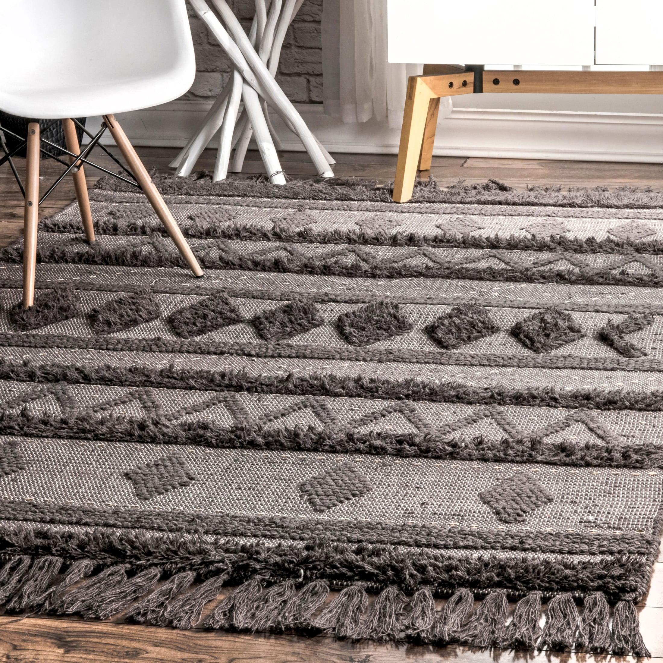 Arvin Olano x Rugs USA Chandy Textured Wool Gray Area Rug