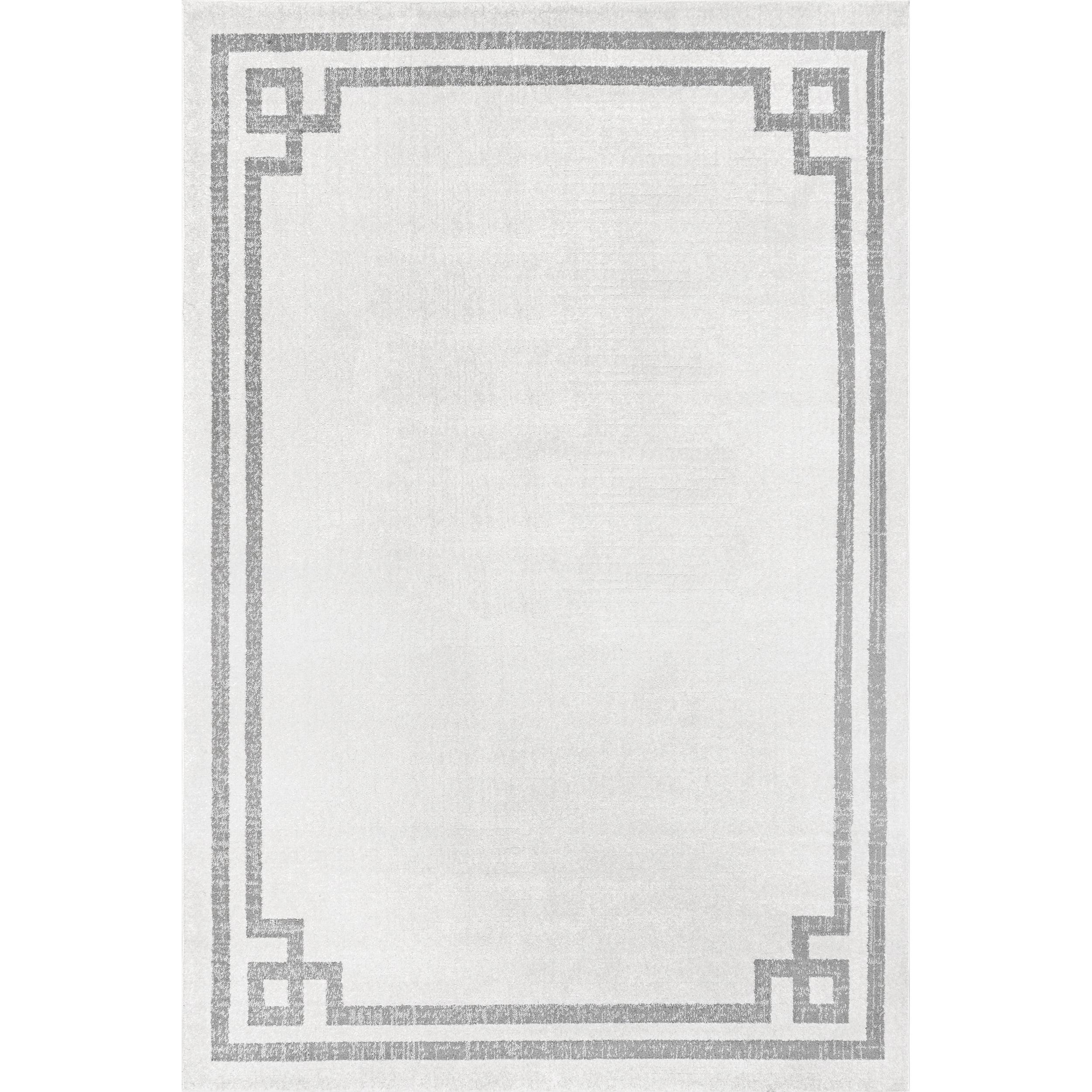 Gray Rectangular Reversible Synthetic Area Rug 5' x 7'