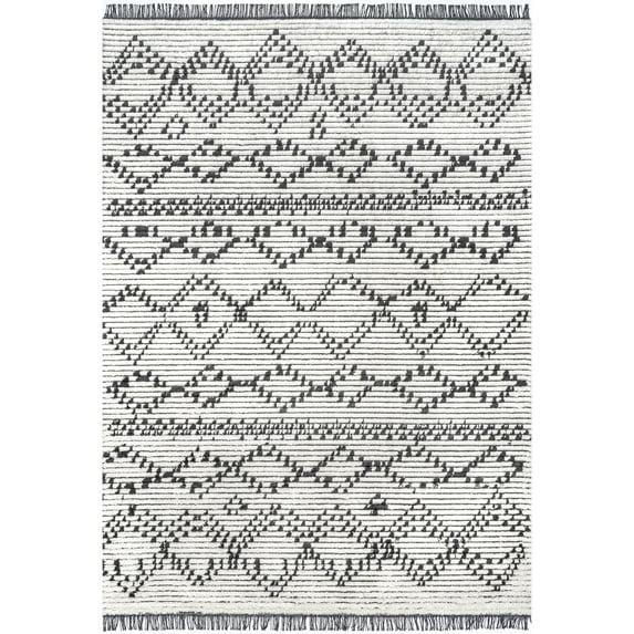 nuLOOM Jaycee Abstract Soft Shaggy Textured Fringe Area Rug, 5' 3" x 7' 6", Beige