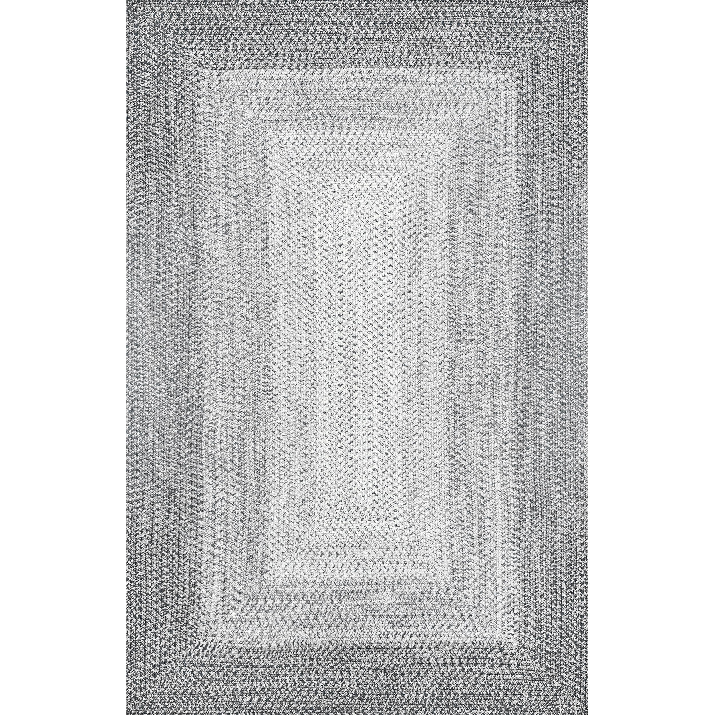 Nuloom Jayda Braided Gradience Indoor/Outdoor Outdoor - Light Gray 3' x 5'